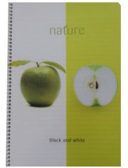 Тетрадка Black & White Nature A4 със спирала и 2 теми, 100 листа - широки редове