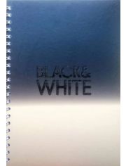 Тетрадка Black & White Classic A5 със спирала и 4 теми, 200 листа - широки редове