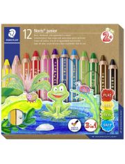Комплект Staedtler Noris Junior 3 в 1, 12 цвята