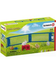 Комплект Schleich: Кошарка със зайче и морско свинче