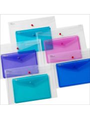 Цветни папки с копче Snopake 2 в 1, A4 + A5