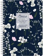 Скицник Drasca Flowers: Макове, A5 60 листа, черен