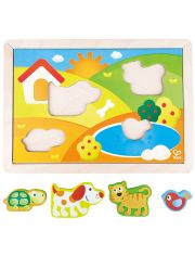 Дървен пъзел 3 в 1 Hape - Слънчевата долина