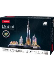 Светещ 3D пъзел Cubic Fun City Line - Дубай, 182 части