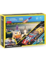 3D пъзел Cubic Fun National Geographic - ракета и състезателна кола