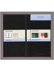 Комплект Moleskine Art - Скицник и 12 акварелни молива