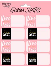 Ученически етикети Glitter Stars, 16 бр.