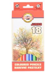 Цветни моливи Koh-I-Noor Jumbo, 18 цвята