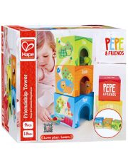 Дървена играчка Hape - Кула с животинки