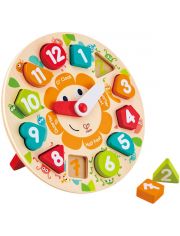 Дървен пъзел Hape - Часовник
