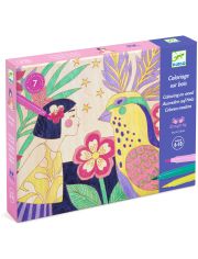 Творчески комплект Djeco - Оцветяване върху дърво сладки момичета