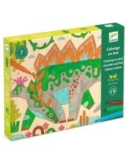 Творчески комплект Djeco - Оцветяване върху дърво динозаври