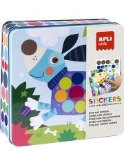 Игра със стикери Apli Kids - Куче, в метална кутия