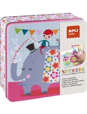 Игра със стикери Apli Kids - Слон, в метална кутия