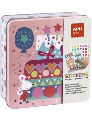 Игра със стикери Apli Kids - Парти, в метална кутия