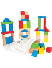 Игрален комплект Hape - Дървени кубчета, 50 броя