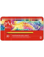 Комплект цветни моливи Caran d'Ache Supracolor Soft, 80 цвята