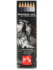 Комплект моливи в метална кутия Caran d'Ache Grafwood, 6 бр.