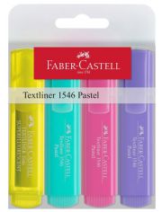 Текстмаркери Faber-Castell, 4 пастелни цвята