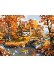 Комплект за лесно рисуване с акрилни бои Ideyka - Сутрешен уют, 30 x 40 см.