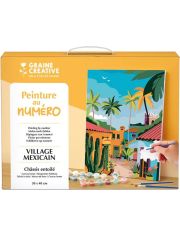 Комплект за рисуване по номера Graine Creative - Мексиканско село 30 x 40 см.