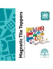 Магнитен конструктор Learn and Grow Toys - Дуо пъзел с животни, 40 части