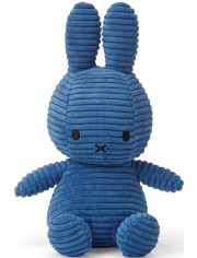 Плюшена играчка Miffy ECO Corduroy - Син заек, 23 см.