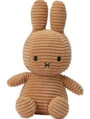 Плюшена играчка Miffy Sitting Corduroy - Тъмнобежов заек, 23 см.