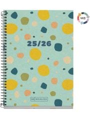 Тефтер - органайзер Miquelrius Eco Confetti от септември 2025 до юни 2026 г., ден на страница