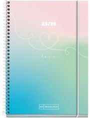 Тефтер - органайзер Miquelrius Love от септември 2025 до юни 2026 г., ден на страница