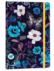 Тефтер Victoria's Journals Smyth Flexy Art Blue Florals A6 с твърди корици, 96 листа