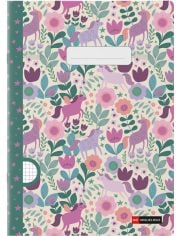 Тетрадка Miquelrius Flower Unicorn A4, 48 листа, малки квадратчета