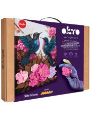 Творчески комплект Okto - Направи 3D картина с лек моделин "Влюбени колибрита"