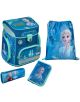 Училищен комплект със синя ученическа раница с мотиви от Frozen, чанта с шнур, моливник и тетрадка - всички украсени с Елза и Анна и лозунги като "Природата е вълшебна". Вече е налична в книжарница Orange. Стилен и ергономик избор!.-1-thumb