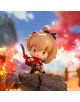 A мини фигурка Genshin Impact Battle Scene, асортимент: герой в стил чиби, с руса коса и червено облекло, който държи лък, стои на скалист терен с ярки есенни листа и драматично осветление на заден план.-4-thumb