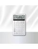 Калкулатор Casio JW-200DQ-WE, бял, с голям дисплей (1234567890.12), разположен на сребристо-бял фон, има стандартни и данъчни клавиши за ефективна офис работа.-3-thumb