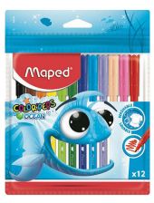 Флумастери Maped Color'Peps Ocean, 12 цвята