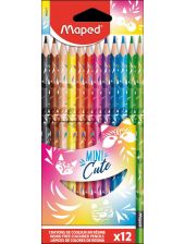 Цветни моливи Maped Mini Cute, 12 цвята