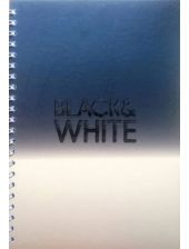 Тетрадка Black & White Classic A5 със спирала и 4 теми, 200 листа - широки редове
