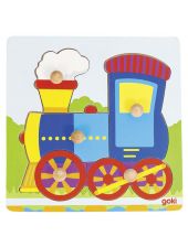 Образователен детски дървен пъзел Goki, Locomotive