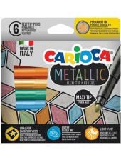 Комплект маркери Carioca, 6 цвята металик