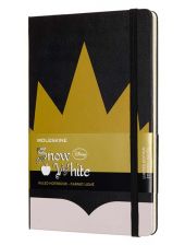 Черен тефтер Moleskine Snow White Gold Crown Large с широки редове, Limited Edition