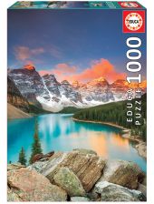 Пъзел Educa: Езерото Морейн, Парк Банф, Канада, 1000 части