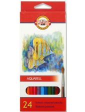 Цветни акварелни моливи Koh-I-Noor Aquarell, 24 цвята