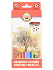 Цветни моливи Koh-I-Noor Jumbo, 18 цвята
