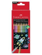 Комплект 10 цветни моливи Faber-Castell в металически цветове