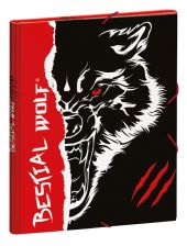 Твърда картонена папка Busquets Bestial Wolf 2022 с ластик