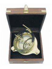 Слънчев часовник с компас Sea Club, Sundial Large в луксозна дървена кутийка