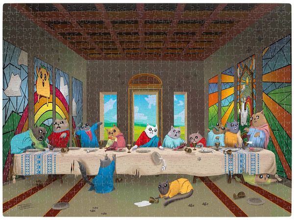 Пъзел Експлодиращи Котета - The Cat's Last Supper, 1000 части ...