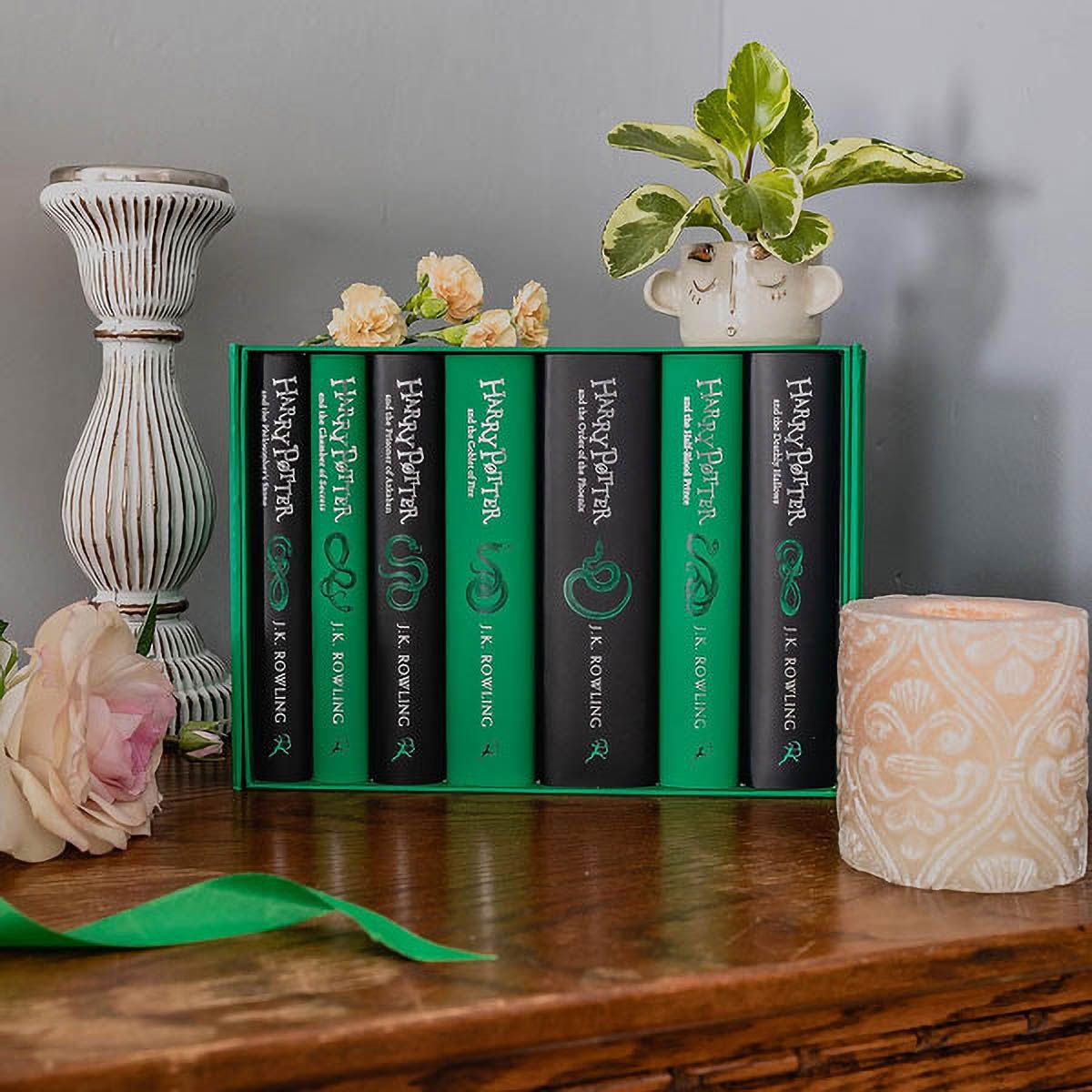 Harry Potter Slytherin House Editions Hardback Box Set J. K. Rowling Bloomsbury 2021 Orange
